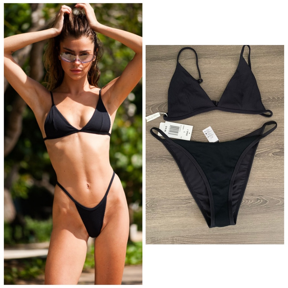 San Lorenzo L*Space Bikini Set XL L Black Ribbed